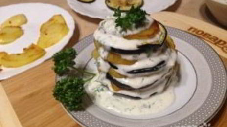 баклажанно-картофельный мильфей