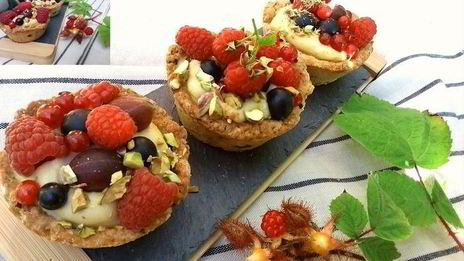 корзиночки с ванильным кремом и свежими ягодами