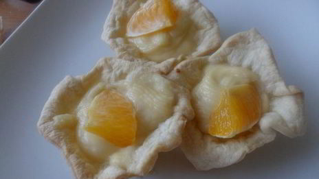 корзиночки слоеные с творожным кремом