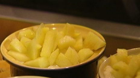 крем-карамель из геркулеса с запеченными яблоками