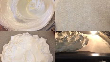 павлова с клубникой и заварным кремом