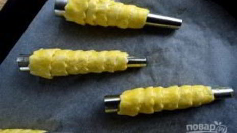 рожки с шоколадным кремом