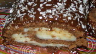 Шоколадный рулет с кремом