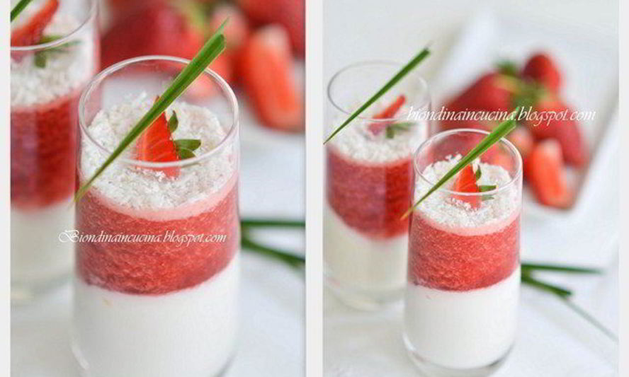 Рецепт тропических верринов с кокосовым кремом, йогуртом, апельсином и клубникой