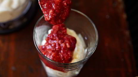 творожный крем с земляникой