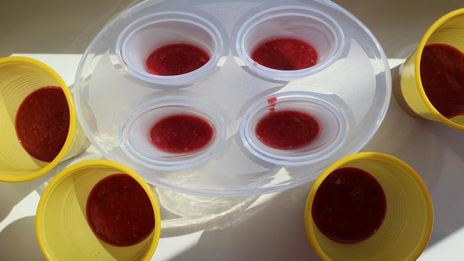 молочное мороженое с малиновым конфи