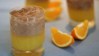 Апельсиновое желе с шоколадным муссом