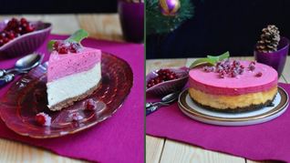 Чизкейк с клюквенным муссом