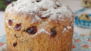 Кулич творожный с вяленой клюквой