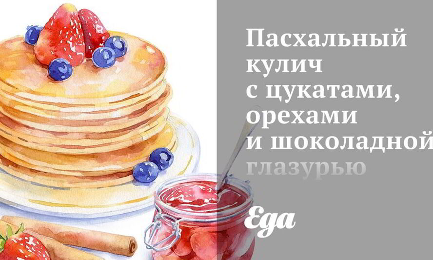 Рецепт пасхального кулича с цукатами, орехами и шоколадной глазурью