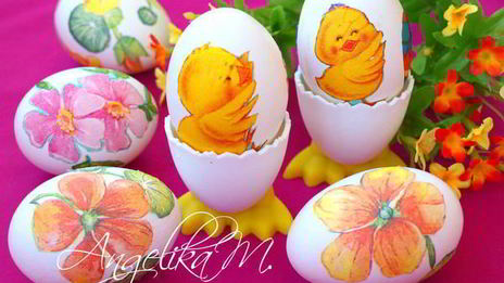 пасхальные яйца в стиле декупаж