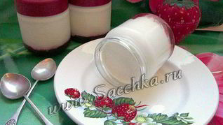 Сливочно-кокосовый йогурт с клубникой