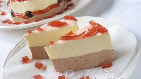 нежный торт-суфле с вишней