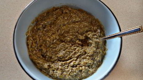 суфле из запеченного баклажана с перцем и отрубями