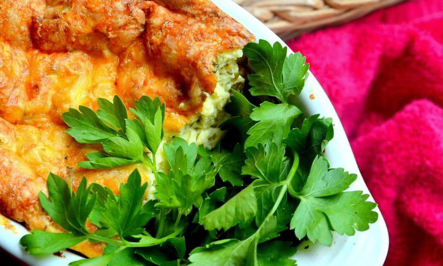 Рецепт творожно-картофельного суфле с кинзой