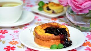 Творожное суфле с черникой