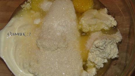 творожное суфле с карамелизированными яблоками