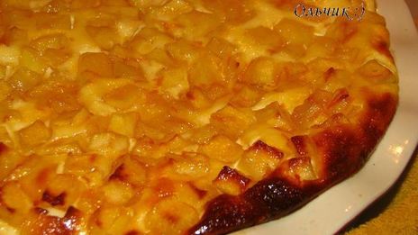 творожное суфле с карамелизированными яблоками