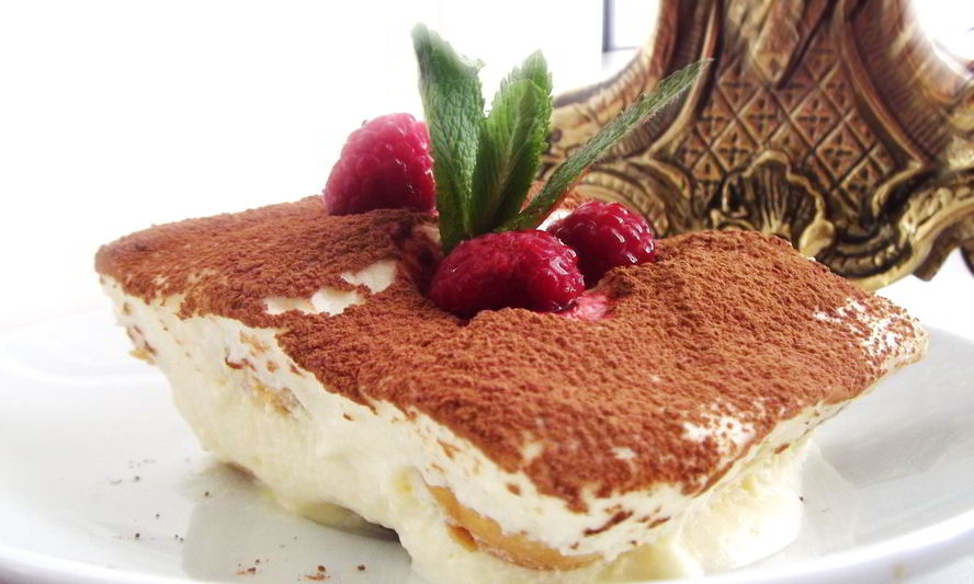 Рецепт тирамису с малиной и мятой