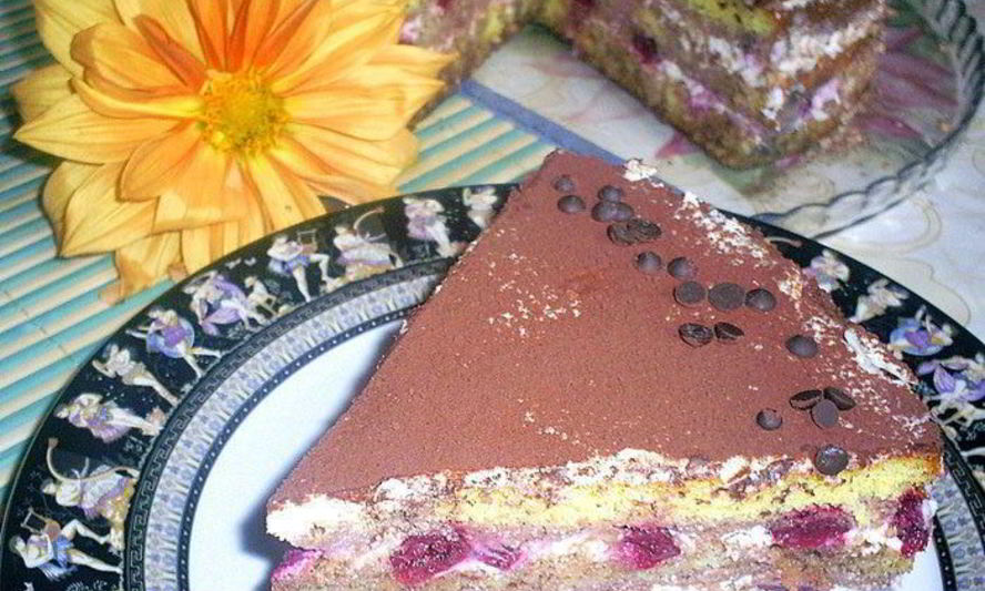 Рецепт творожного торта-десерта с пьяными вишнями в стиле тирамису