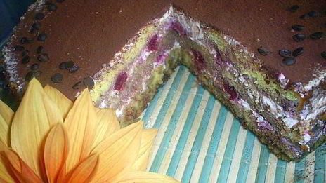 творожный торт-десерт с пьяными вишнями в стиле тирамису