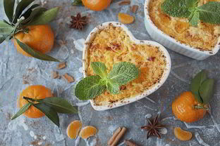 Творожный пудинг с мандаринами