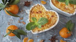 Творожный пудинг с мандаринами