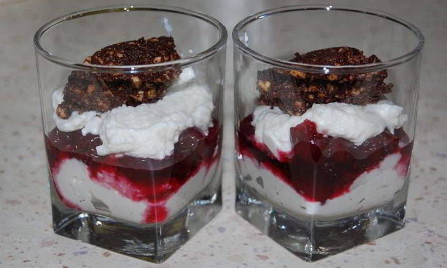 Рецепт вишнева-творожного десерт