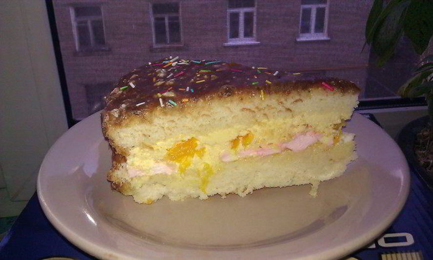 Рецепт зефирно-апельсинового торт
