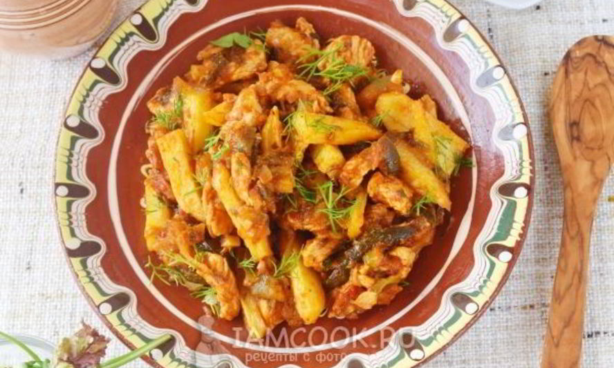 Рецепт азу из индейки на сковороде