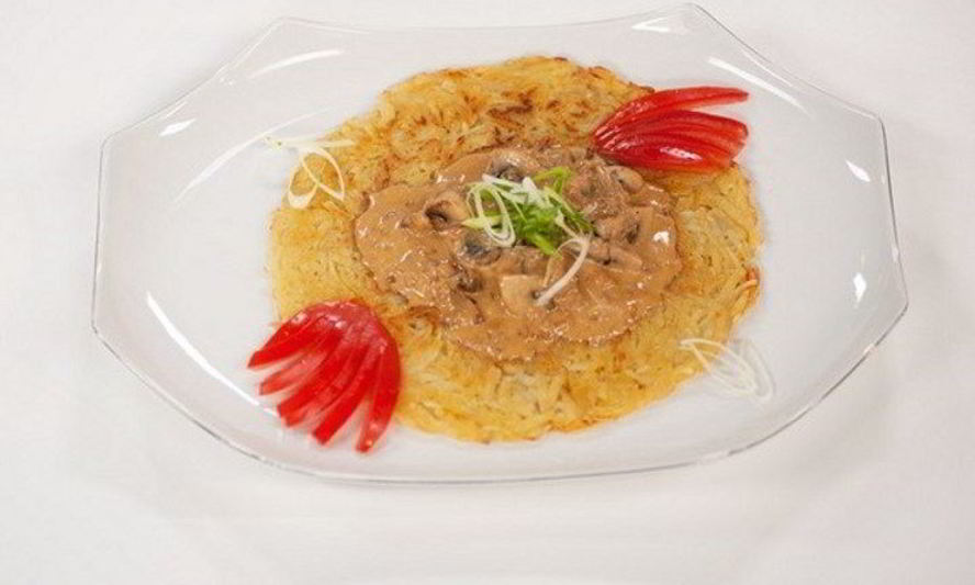 Рецепт драника с грибным соусом