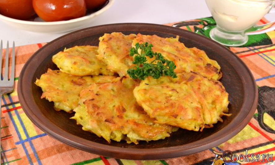 Рецепт драников из картофеля и тыквы с курицей