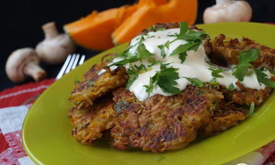 Рецепт драников из тыквы и картофеля с шампиньонами