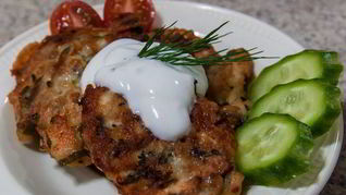 Драники с курицей и сыром