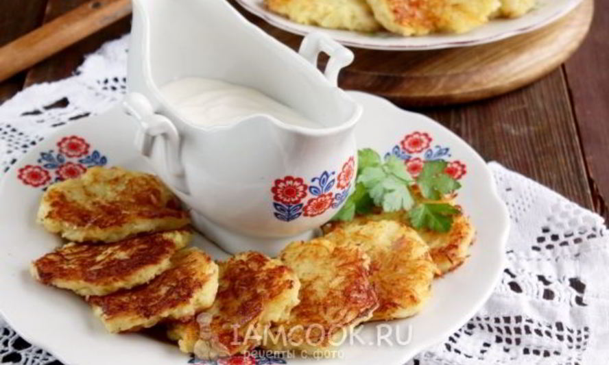 Рецепт драников с ветчиной и сыром