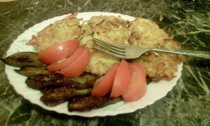 Рецепт картофельных драников с баклажанами