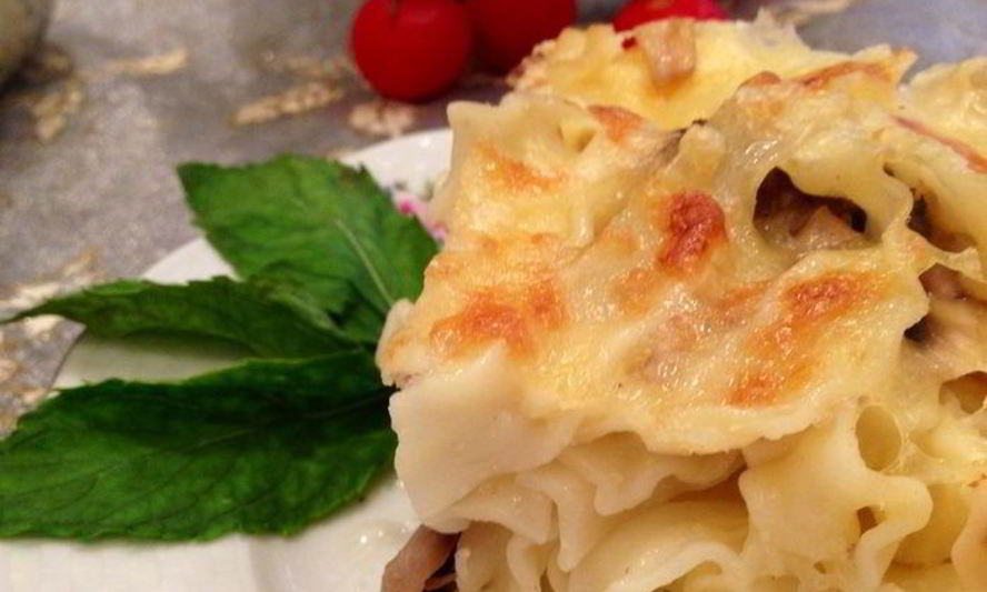 Рецепт фестонате с фрикадельками в сливках и под сыром