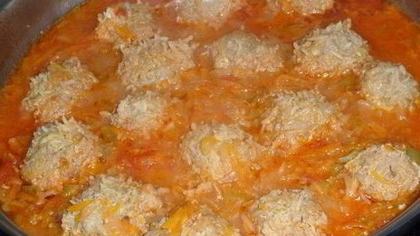 фрикадельки ежики с овощами