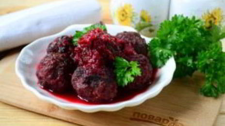 фрикадельки с вишневым соусом