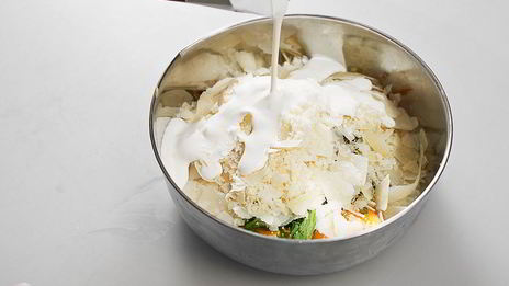 карбонара с цукини и фрикадельками