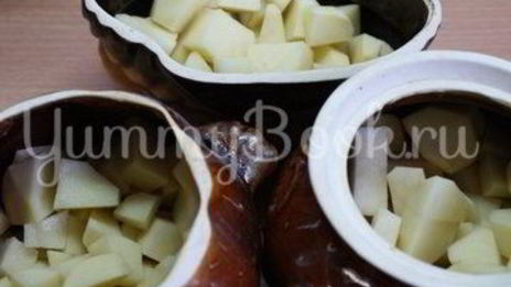 картофель с грибами и фрикадельками в горшочках