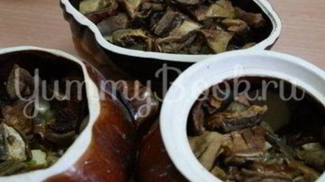 картофель с грибами и фрикадельками в горшочках