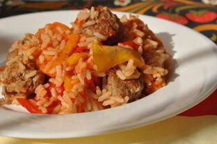 Котлетки-фрикадельки с рисом и овощами