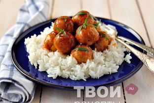 Куриные фрикадельки в глазури из сидра