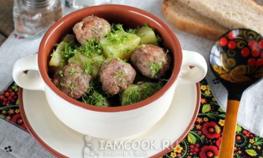 Рецепт тушеной картошки с фрикадельками