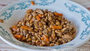 Чечевица с грибами