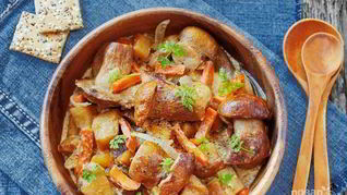 Картофель с белыми грибами