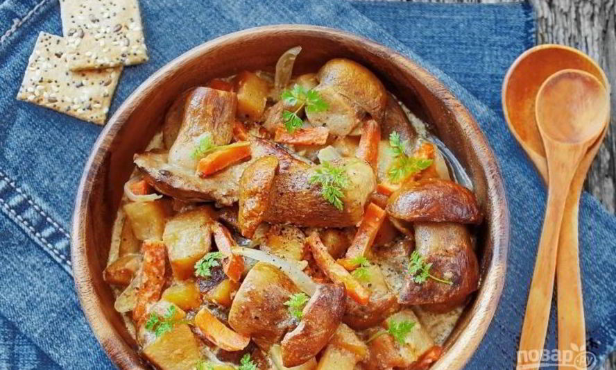 Рецепт картофеля с белыми грибами