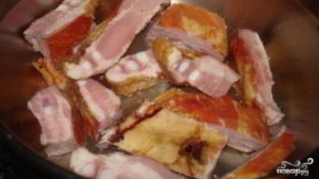 картофель с копчеными ребрышками