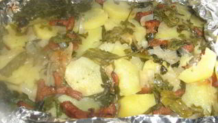 Картофель с руколой и лисичками